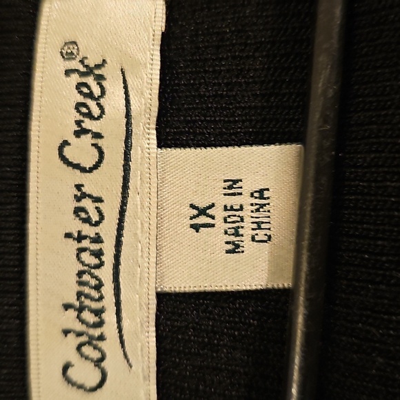 Vintage Coldwater Creek Black Long Sleeve Sweater W Beaded Bodice 1X - Picture 12 of 13